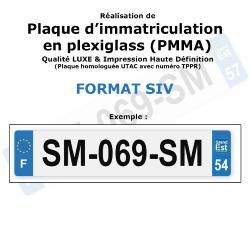 Plaque d'immatriculation Plexiglas format SIV - DEPARTEMENT 54
