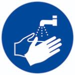 Panneau "Lavage des mains obligatoire" adhsif
