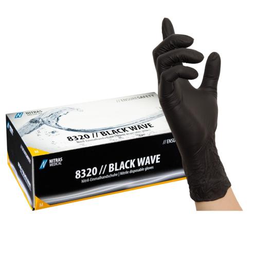 Gants nitrile Nitras Black Wave - 100 unités - XL
