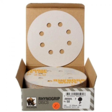 Boîte de 50 disques à poncer diamètre 125mm 8 trous gr 180 Rhinogrip INDASA