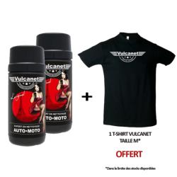 Lot de 2 boîtes de lingettes nettoyantes VULCANET avec chiffon microfibre + 1 T-Shirt Vulcanet Taille M offert