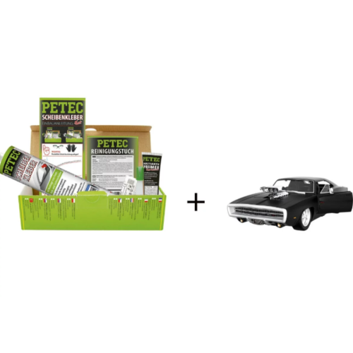 LOT 5x Cartouches colle pare brise 310ml PETEC + voiture Dodge Charger R/T 1970 1:16 noir