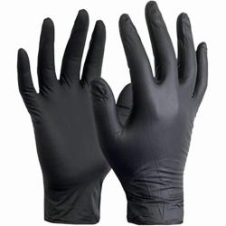 Boite de 100 gants noirs jetables nitrile BLACK MAMBA - Taille L 05006