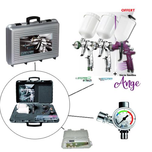 Mallette de pistolets de peinture IWATA SUPERNOVA LS400 et WS400 EVO + 1 pistolet AZ3 Impact design Ange offert (buse 1.6)
