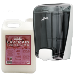 Pack Distributeur de savon  + lave main glycrine amande 5L