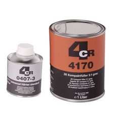 Lot Apprêt carrosserie 2K compact 5:1 gris 1 L + Durcisseur