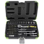 Coffret de douilles 56 Pièces + cliquet + accessoires