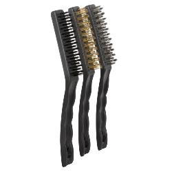 JEU DE 3 BROSSES MÉTALLIQUES