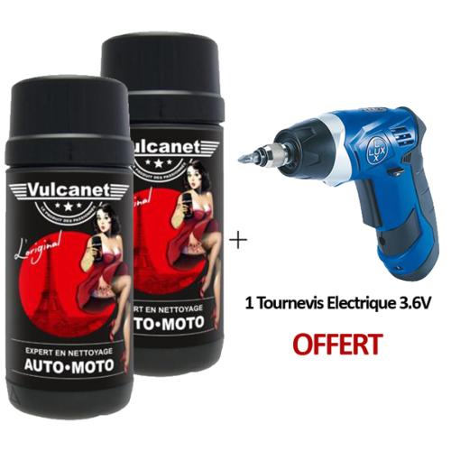 Lingettes nettoyantes VULCANET avec chiffon microfibre X2 + 1 Tournevis électrique offert