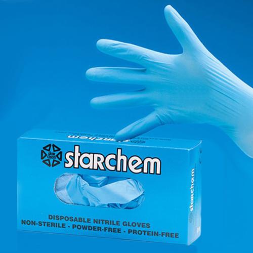 Boite de 100 gants nitrile jetable bleu - Taille XL