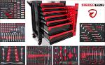 Servante d'atelier 8 tiroirs 6 outillés BARRACUDA XXL rouge 