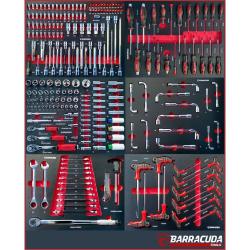 Servante d'atelier 8 tiroirs 6 outillés BARRACUDA XXL rouge 